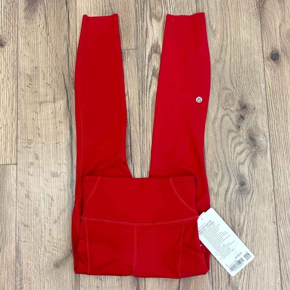 NWT Lululemon Fast And Free High Rise Tight 25" In Dark Red Size 0
